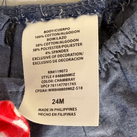 Disney Baby Minnie Mouse Denim Dress with Red Bow - Picture 3 of 7